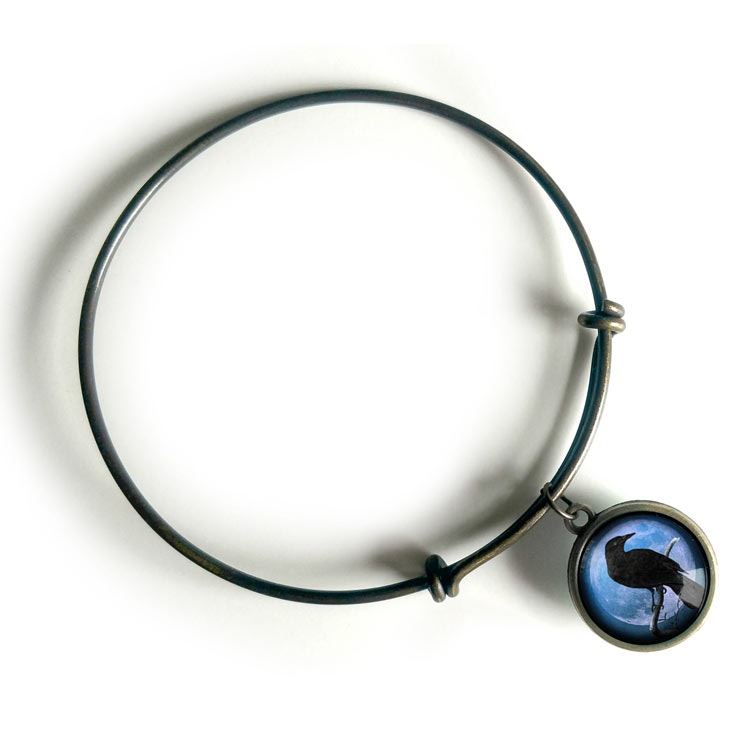 Armband – Kråkfågel, blå måne