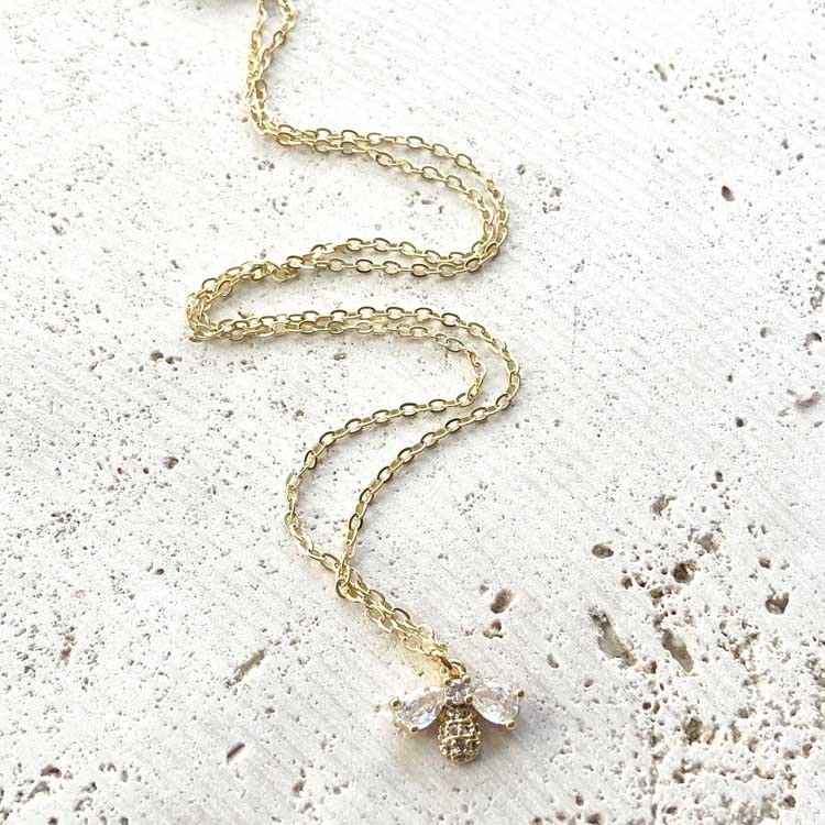 Halsband – Kristallbi, guld