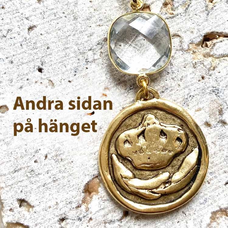 Halsband – Bi, boutique bergkristall, guld