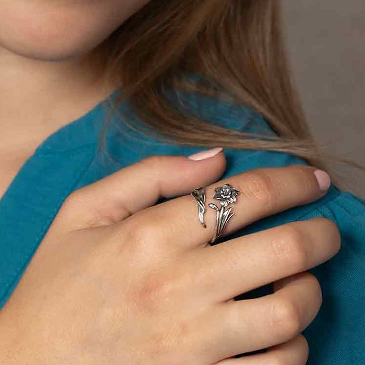 Ring – Påsklilja, silver