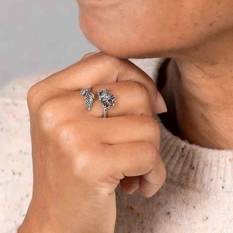 Ring – Krysantemum, silver