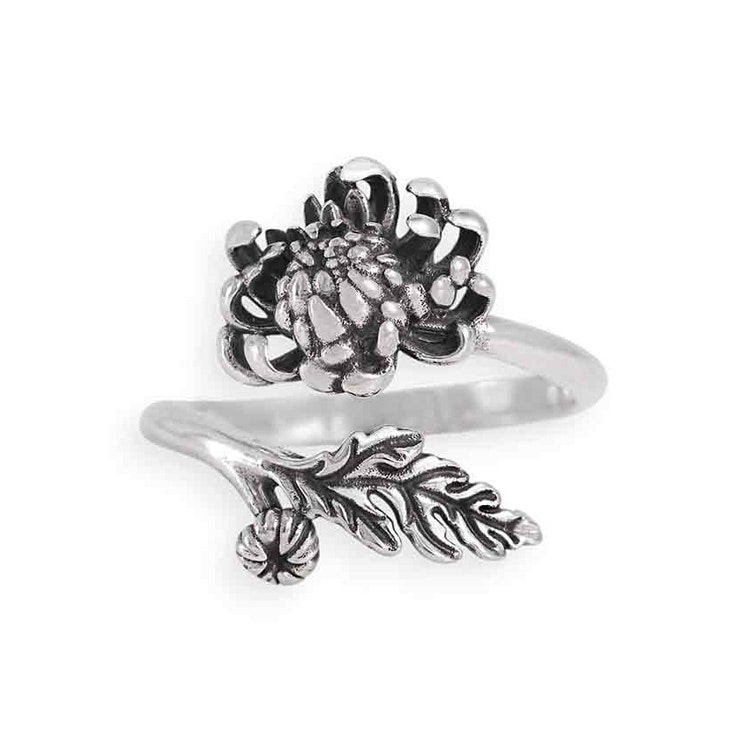 Ring – Krysantemum, silver