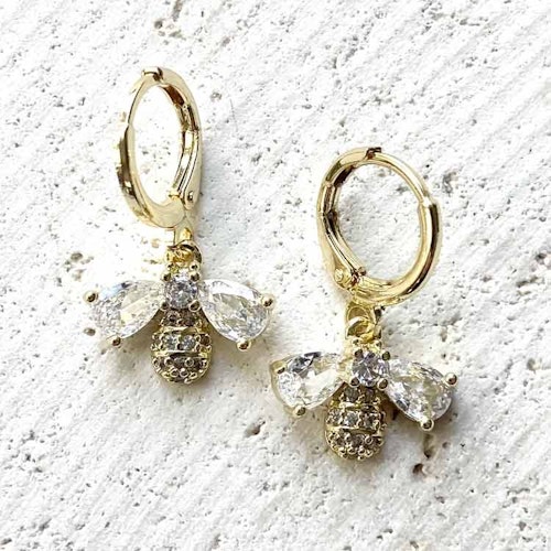 Örhängen – Kristallbi, guld