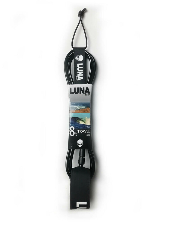 LUNASURF Alien 8ft 7mm Travel Surfboard Leash Black
