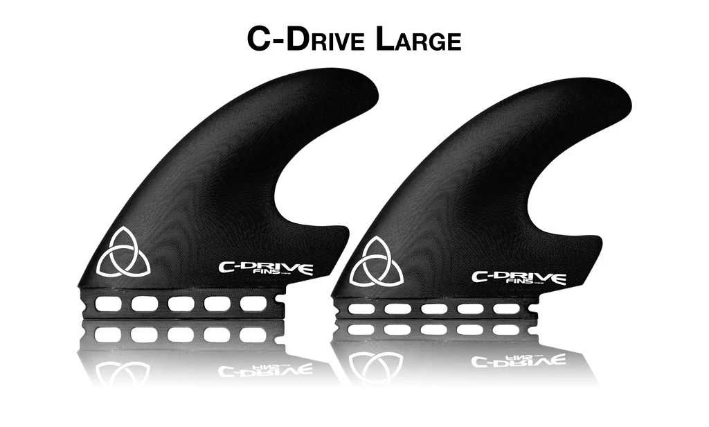 NVS C-Drive Futures Apex Tri/Quad 5 Fin Set-Black-Large