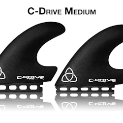 NVS C-Drive Futures Apex Tri/Quad 5 Fin Set-Black-Medium