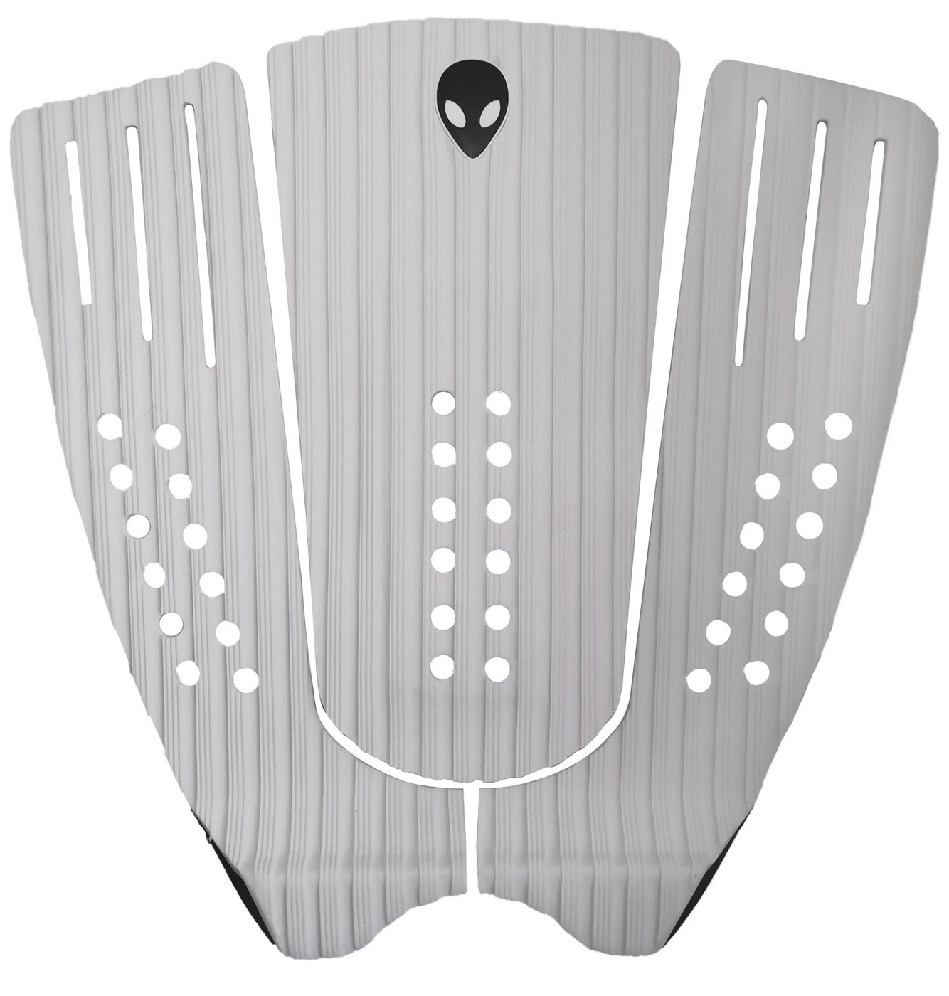 LUNASURF 3 Piece Tail Pad White Line Groove With Slits