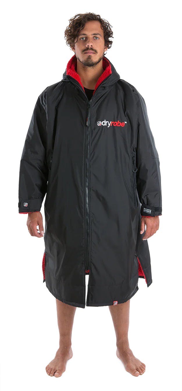 Dryrobe Advance Long Sleeve - Black Red - RECYCLED