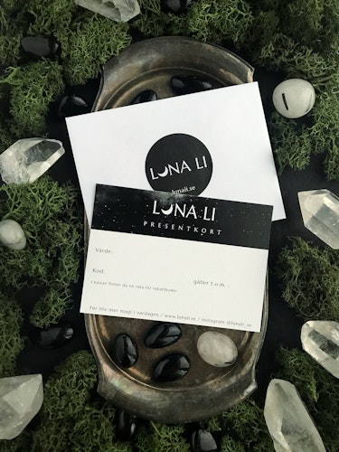 Luna Li:s presentkort, välj värde i menyn