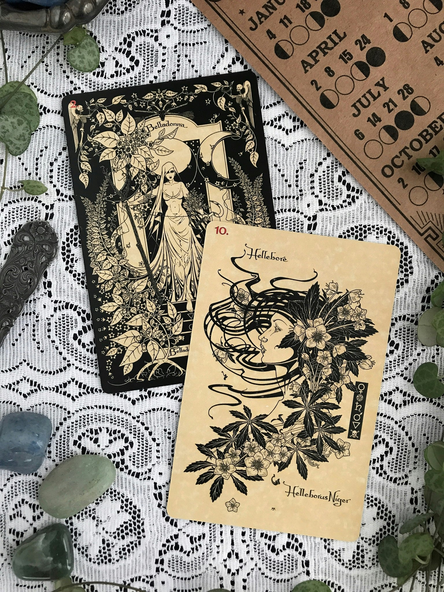 tarotkort orakelkort kristaller luna li the magickal botanical oracle