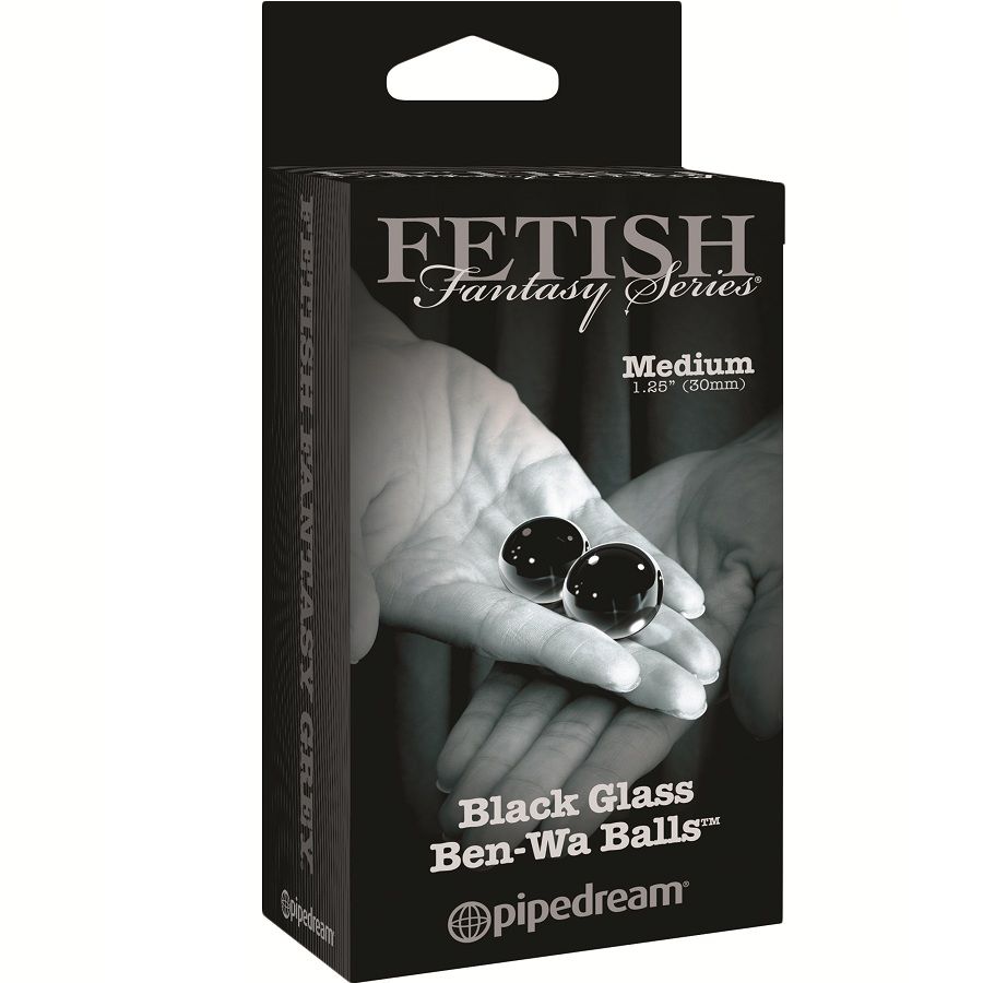 FETISH FANTASY ED.LIMITADA FETISH FANTASY LIMITED EDITION MEDIUM BLACK GLASS BEN-WA BALLS.