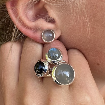 Earrings/ Studs HOLI Grey moonstone