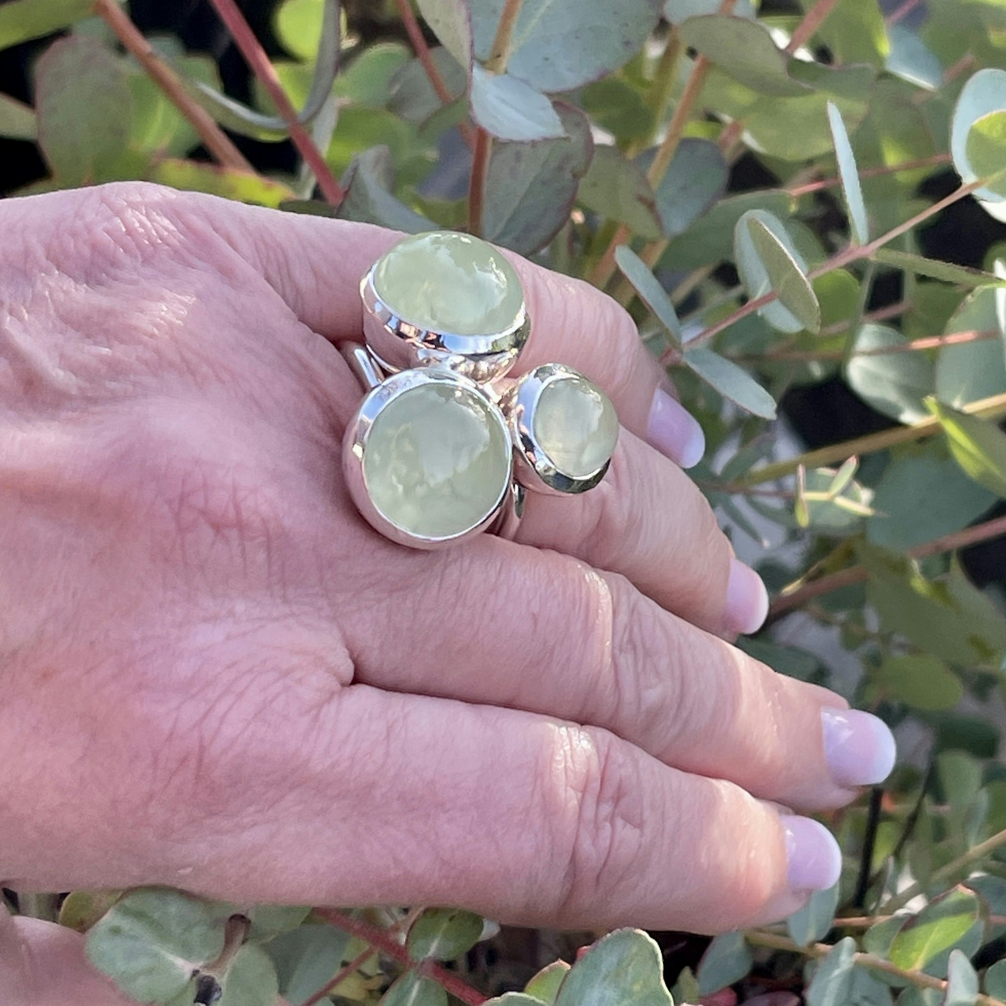 Ring HOLI Big Prehnite