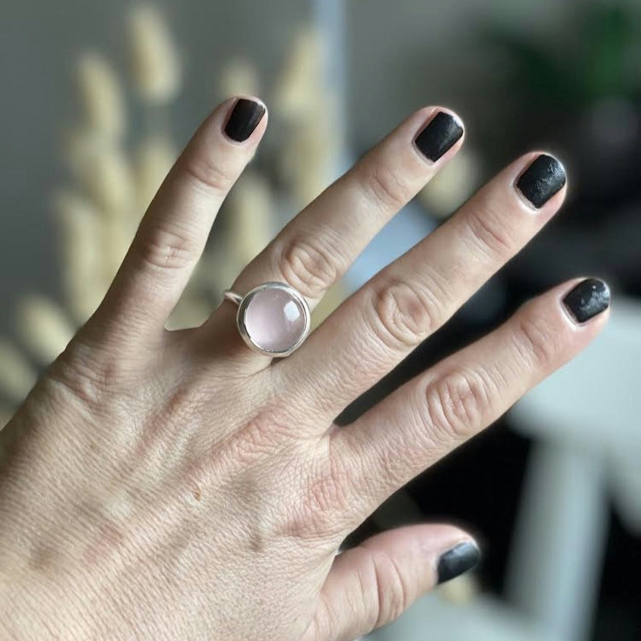 Ring HOLI Big Rose quartz