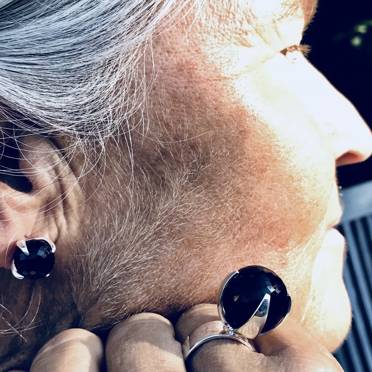 Earrings CLAW with Smokey quartz