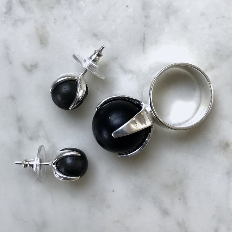 Earrings CLAW with ONYX