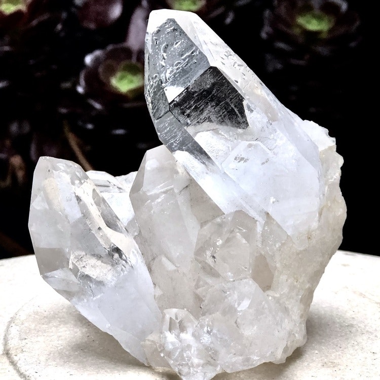 Bangle bracelet CLAW with Clear quartz