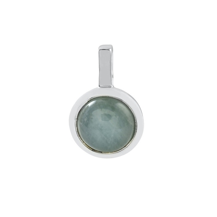 Hängsmycke i silver med akvamarin. Silver pendant with aquamarine.