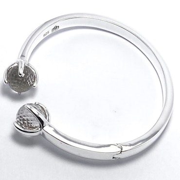 Bangle bracelet CLAW with Clear quartz