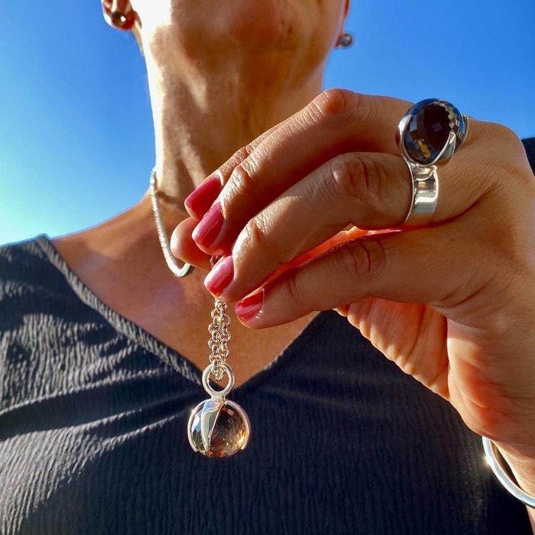 Pendant CLAW with Smoky quartz