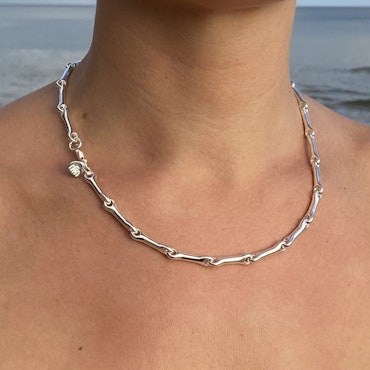 Silver necklace BONE