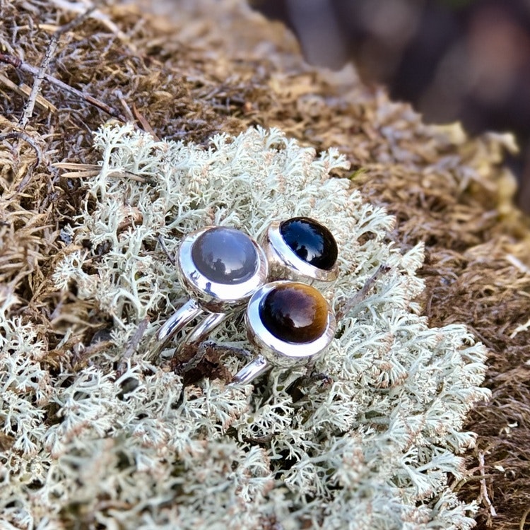 Silverringar med naturliga stenar, mixa och matcha. Silver rings with natural stones, mix and match.