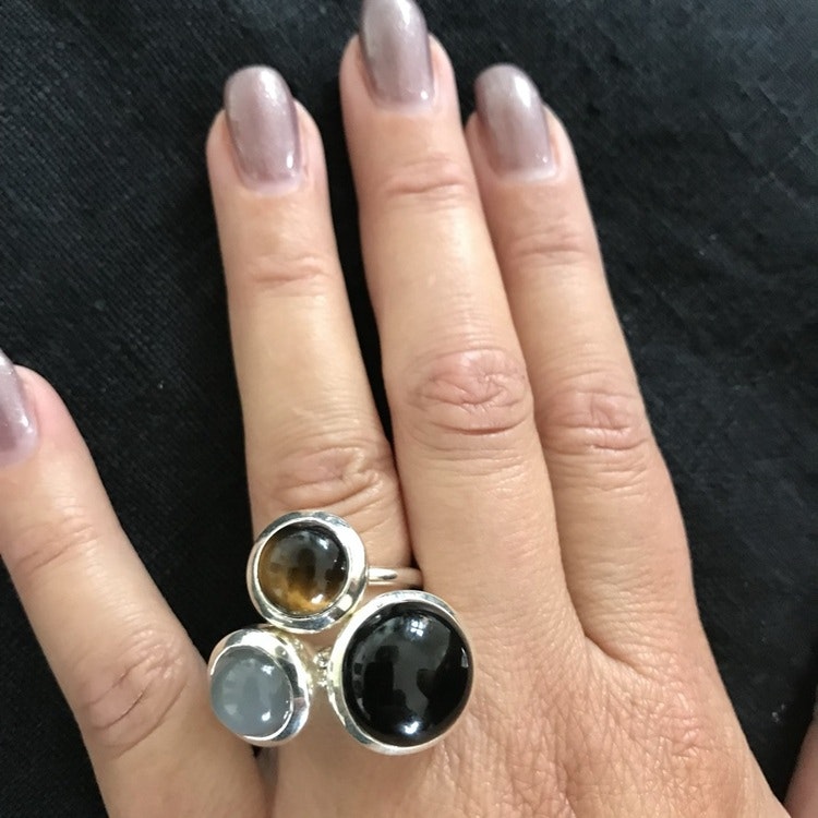 Ring HOLI Big black Onyx