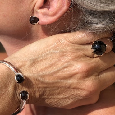 Earrings CLAW with Smokey quartz