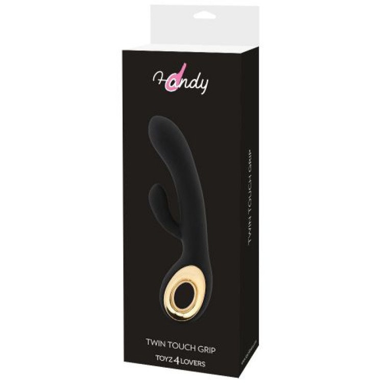 Rabbit vibrator handy two touch grip black