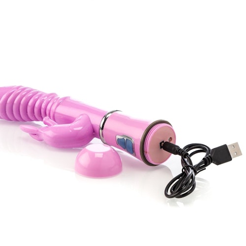 Uppladdningsbar kaninvibrator med g-punkt stimulering