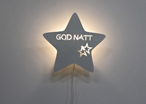 Godnatt-vägglampa Stjärna