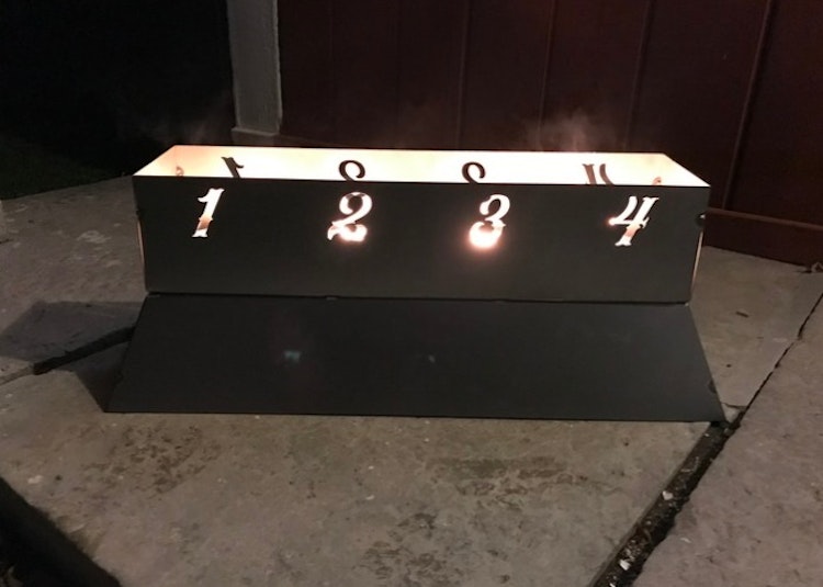 1 2 3 4 adventsljusstake för marschaller i obehandlad plåt.