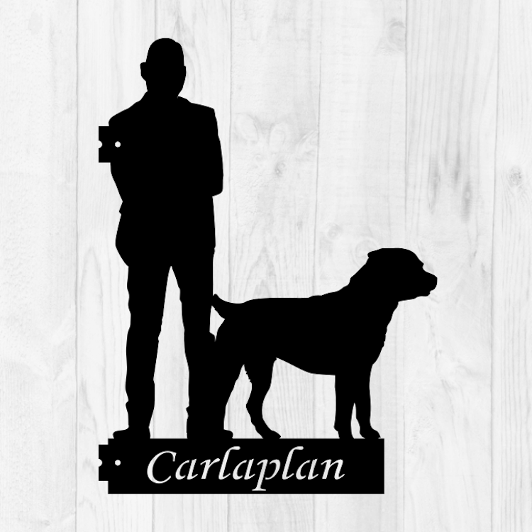 Rottweiler och husse, Carlaplan