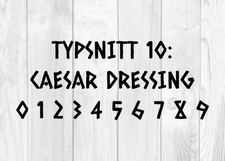 Siffror & Bokstäver för husfasad, Typsnitt 10 CAESAR DRESSING