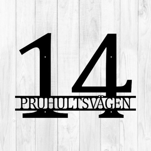 Husskylt PRUHULTSVÄGEN 14 S186