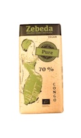 Mörk chokladkaka Congo Pure 70%, Zebeda, 1st 100g