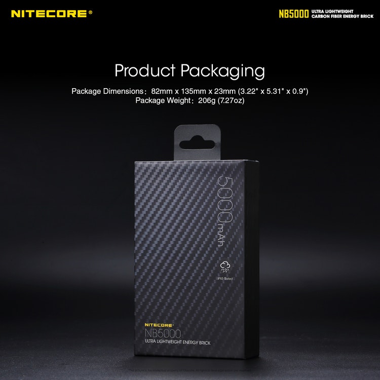 Ultralight Carbon Fiber Powerbank 5000mAh