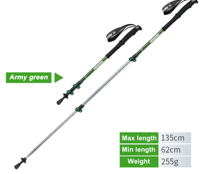 Hiking pole with twist lock in aluminum (sold in pairs)