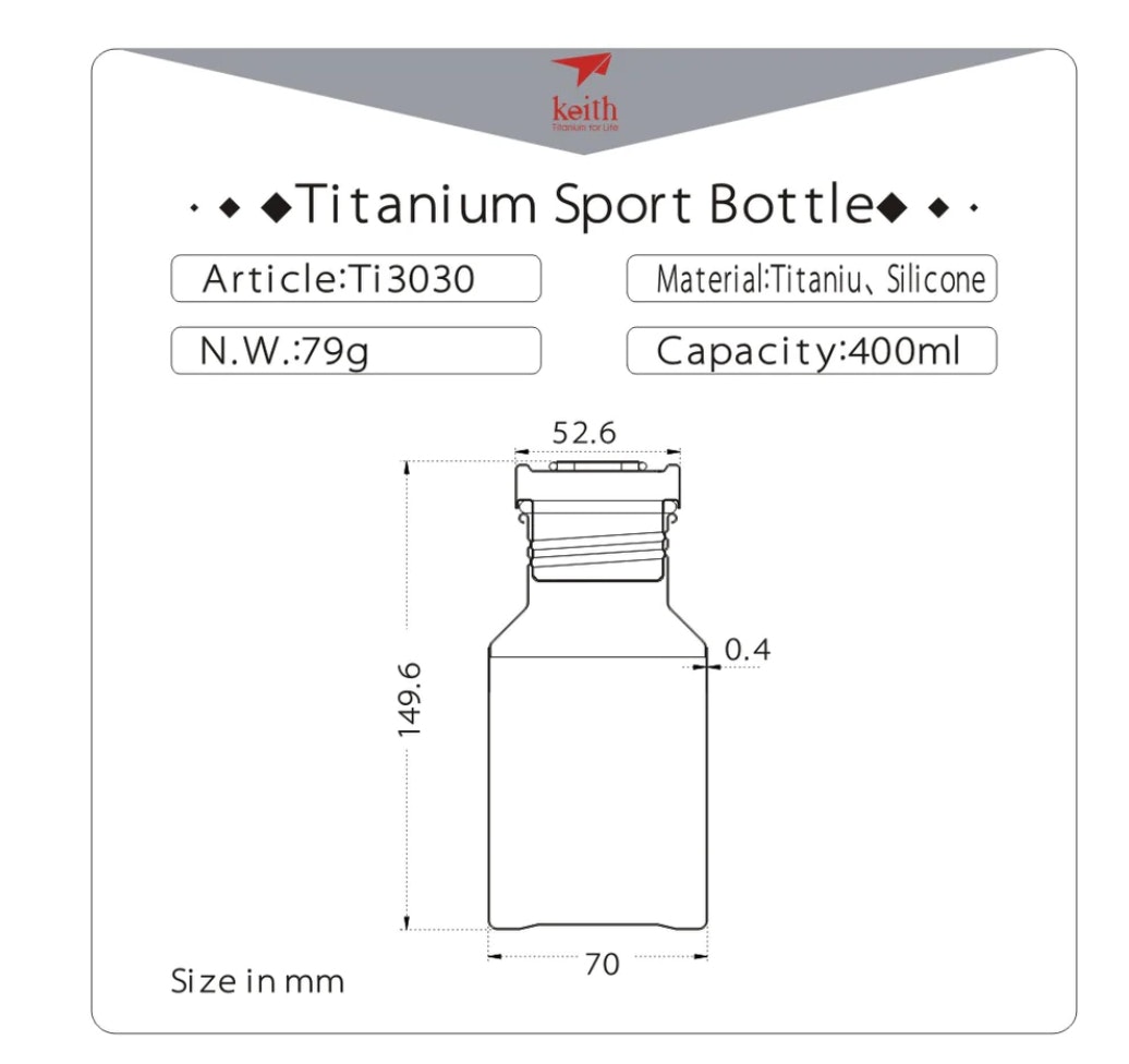 Keith Titanium Sports Bottle 550ml