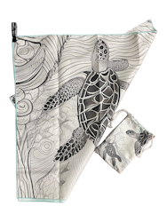 Snabbtorkande Microfiber Resehandduk - Sea Turtle