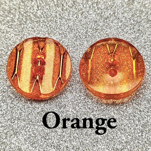 Orange Knappar, "Guldstrimma", 1,3 cm.*