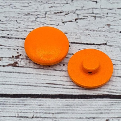 Orange släta Träknappar, 2 cm.*