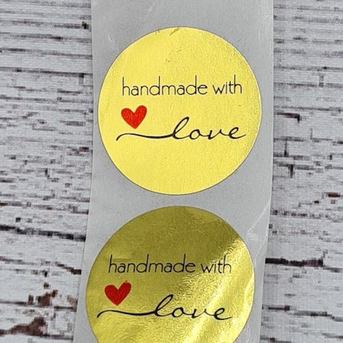 "Handmade with Love" guld klisterlapp.