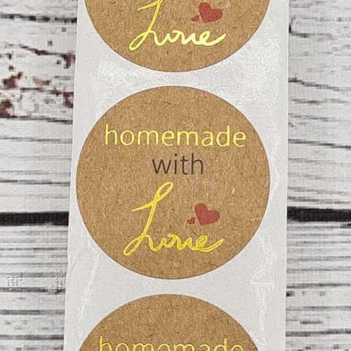 "Homemade with love" klisterlapp. 25 st, 50 st, 100 st