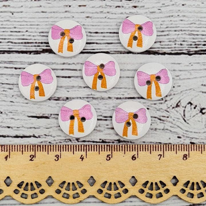 Blusknapp och Skjortknapp 15 mm,  scrapbooking, knapp, knappar, rosett, rosa och orange, lillalavendel. lavendel