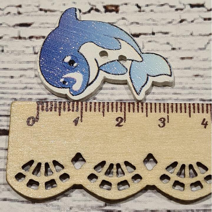 Delfin ljusblå, 3,5 cm. 8 st
