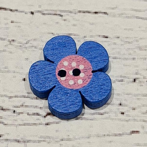 Blomma, Bell/Blå, 2 cm.