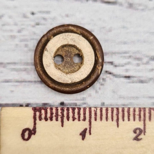 Träknapp, Koncentriska ringar, 1,3 cm.
