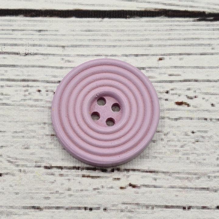 Träknapp "räfflad" Pastel Lavender, 2,5 cm.