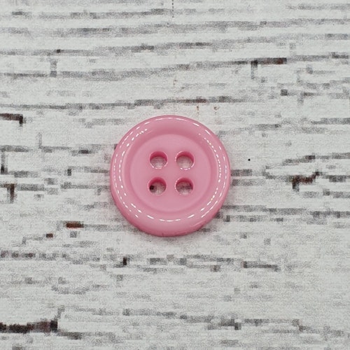 Resinknapp "Pink" m kant, 1,3 cm. 1st,6st.